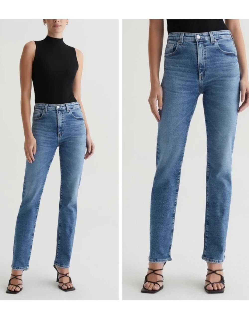 AG Adriano Goldschmmied Straight Leg Jeans in Medium Blue Wash